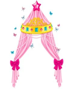 STC Autocollant Mural Lit De Princesse En Trompe L'oeil 113x155cm