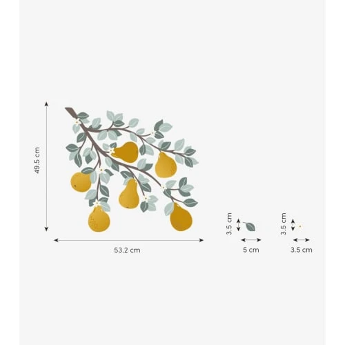 Lilipinso Grand Sticker Branches Et Poires En Vinyle Mat Multicolore 5 Lilipinso Grand Sticker Branches Et Poires En Vinyle Mat Multicolore – Image 3