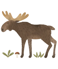 Lilipinso Grand Sticker Caribou En Vinyle Mat Marron