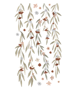 Lilipinso Grand Sticker Eucalyptus Et Fleurs En Vinyle Mat Multicolore