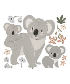 Lilipinso Grand Sticker Famille Koalas En Vinyle Mat Multicolore