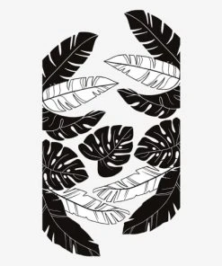Lilipinso Grand Sticker Feuilles Tropicales En Vinyle Mat Noir