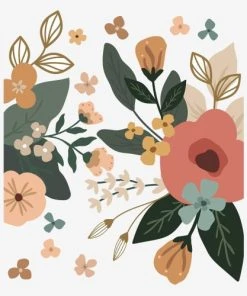 Lilipinso Grand Sticker Grands Fleurs En Vinyle Mat Multicolore