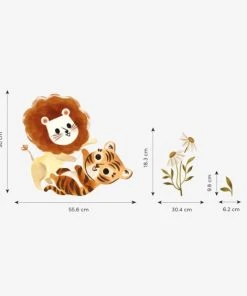 Lilipinso Grand Sticker Jeu Tigre Et Lion En Vinyle Mat Multicolore -Boutique KidKraft grand sticker jeu tigre et lion en vinyle mat multicolore 1