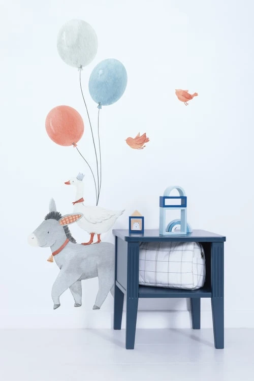 Lilipinso Grand Sticker L'âne Et Ballons En Vinyle Mat Multicolore 4 Lilipinso Grand Sticker L'âne Et Ballons En Vinyle Mat Multicolore – Image 2