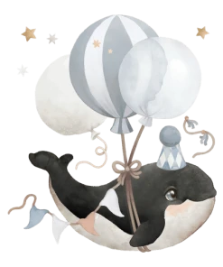 Lilipinso Grand Sticker Orque Et Ballons En Vinyle Mat Bleu