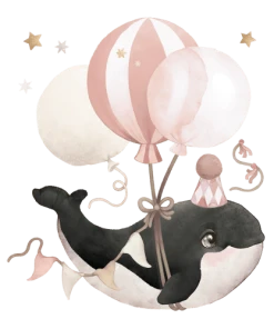Lilipinso Grand Sticker Orque Et Ballons En Vinyle Mat Rose