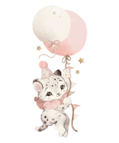 Lilipinso Grand Sticker Pierrot Le Guépard En Vinyle Mat Rose