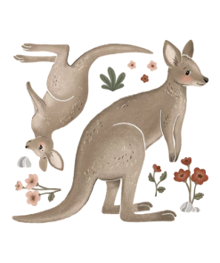 Lilipinso Grands Stickers Les Kangourous En Vinyle Mat Multicolore