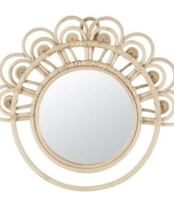 Maisons Du Monde Miroir En Rotin Beige 40x35