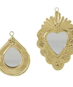 Maisons Du Monde Miroirs En Laiton Doré Mat (x2) 11x16