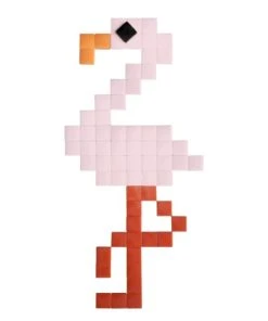 Fenel & Arno Mosaïque Flamant Rose En Verre Rose