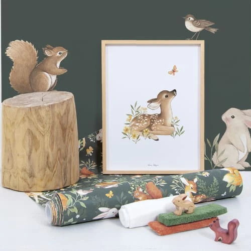 Lilipinso Papier Peint Amis De La Forêt En Papier Vert Bouteille 50cm X 10m 6 Lilipinso Papier Peint Amis De La Forêt En Papier Vert Bouteille 50cm X 10m – Image 4