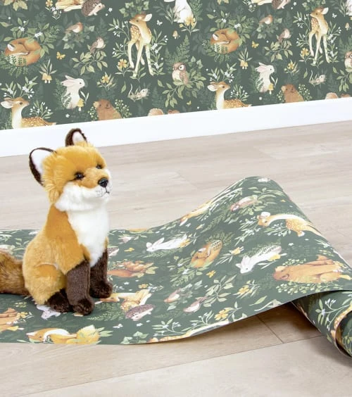 Lilipinso Papier Peint Amis De La Forêt En Papier Vert Bouteille 50cm X 10m 8 Lilipinso Papier Peint Amis De La Forêt En Papier Vert Bouteille 50cm X 10m – Image 6