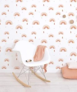 Lilipinso Papier Peint Arc-en-ciel En Papier Orange 50cm X 10m