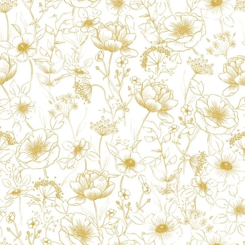 Lilipinso Papier Peint Bucolique Fleurs En Papier Moutarde 50cm X 10m 4 Lilipinso Papier Peint Bucolique Fleurs En Papier Moutarde 50cm X 10m – Image 2