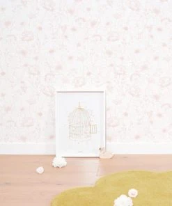 Lilipinso Papier Peint Bucolique Fleurs En Papier Rose 50cm X 10m