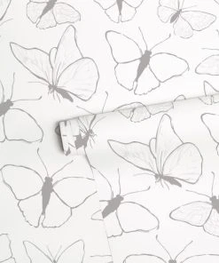 Lilipinso Papier Peint Butterflies Gris -Boutique KidKraft papier peint butterflies gris 2
