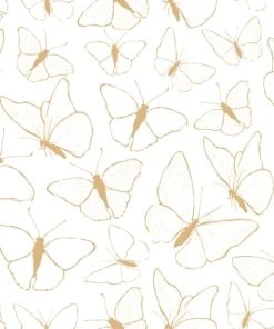 Lilipinso Papier Peint Butterflies Jaune