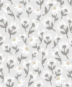 Lilipinso Papier Peint Dancing Daisies Gris