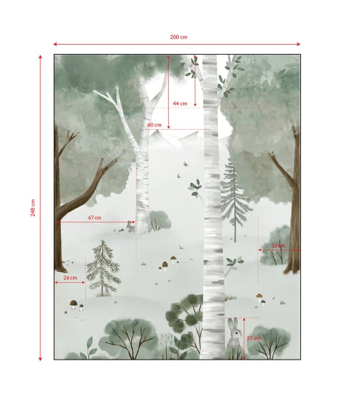 Lilipinso Papier Peint Décor Birch Forest L Vert 5 Lilipinso Papier Peint Décor Birch Forest L Vert – Image 3