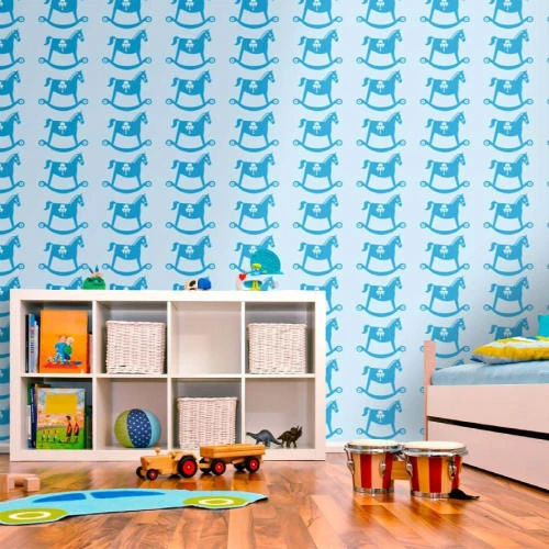 Artgeist Papier Peint Enfant Cheval à Bascule Motif Bleu 300x230 3 Artgeist Papier Peint Enfant Cheval à Bascule Motif Bleu 300x230