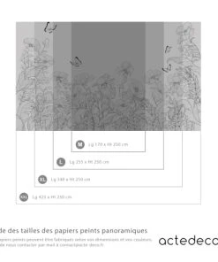 Acte Deco Papier Peint Enfant Coquelicots Et Fées Nb - 170x250 - Gris -Boutique KidKraft papier peint enfant coquelicots et fees nb 170x250 gris 2