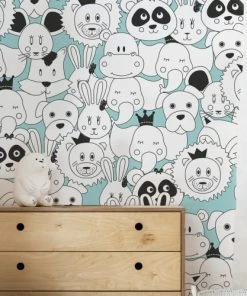 Acte Deco Papier Peint Enfant Les Anicool - 510x250 - Bleu