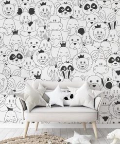 Acte Deco Papier Peint Enfant Les Anicool - 510x250 - Noir