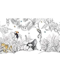 Acte Deco Papier Peint Enfant Panoramique Enfant Jungle - 255x250 - Gris -Boutique KidKraft papier peint enfant panoramique enfant jungle 255x250 gris 3