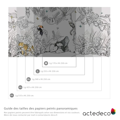 Acte Deco Papier Peint Enfant Panoramique Enfant Jungle - 340x250 - Gris 7 Acte Deco Papier Peint Enfant Panoramique Enfant Jungle - 340x250 - Gris – Image 5