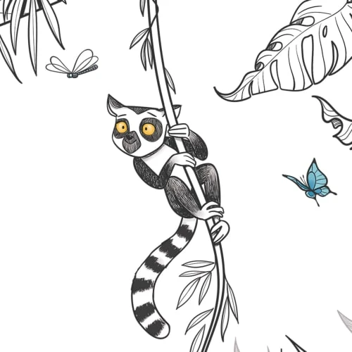 Acte Deco Papier Peint Enfant Panoramique Enfant Jungle - 340x250 - Gris 8 Acte Deco Papier Peint Enfant Panoramique Enfant Jungle - 340x250 - Gris – Image 6