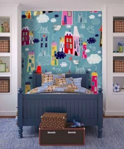 Artgeist Papier Peint Enfant Petit Village Dans Les Nuages 250x193