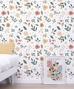 Lilipinso Papier Peint Floral Silhouettes Multicolore -Boutique KidKraft papier peint floral silhouettes multicolore 1