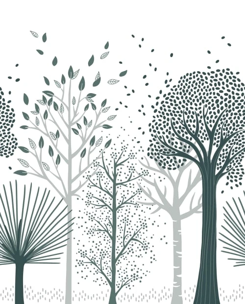 Lilipinso Papier Peint Forêt Bleu En Papier Bleu 2m X 2,48m 4 Lilipinso Papier Peint Forêt Bleu En Papier Bleu 2m X 2,48m – Image 2