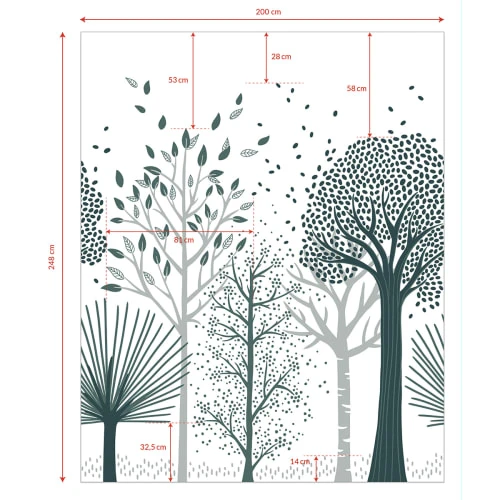 Lilipinso Papier Peint Forêt Bleu En Papier Bleu 2m X 2,48m 5 Lilipinso Papier Peint Forêt Bleu En Papier Bleu 2m X 2,48m – Image 3