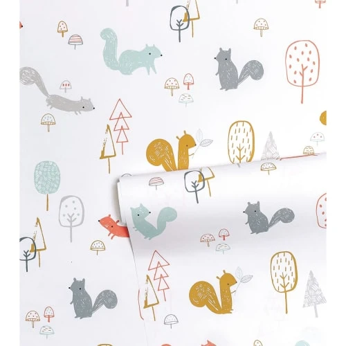 Lilipinso Papier Peint Forêt écureuils En Papier Multicolore 50cm X 10m 4 Lilipinso Papier Peint Forêt écureuils En Papier Multicolore 50cm X 10m – Image 2