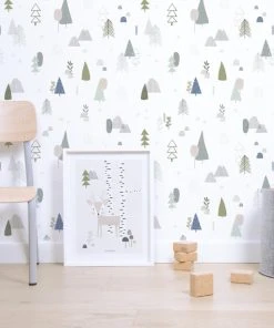 Lilipinso Papier Peint Forêt En Papier Gris 50cm X 10m