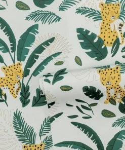 Lilipinso Papier Peint Guepard Et Feuillages En Papier Vert 50cm X 10m -Boutique KidKraft papier peint guepard et feuillages en papier vert 50cm x 10m 2