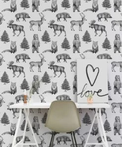 Superfresco Easy Papier Peint Intissé Animaux Vinyle Blanc Noir 1005x52cm -Boutique KidKraft papier peint intisse animaux vinyle blanc noir 1005x52cm 2