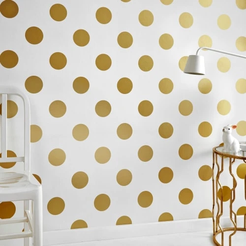 Superfresco Easy Papier Peint Intissé Pois Or 1005x52cm 3 Superfresco Easy Papier Peint Intissé Pois Or 1005x52cm