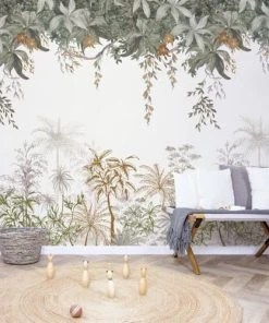 Lilipinso Papier Peint Jungle Indonésienne En Papier Marron 2m X 2,48m