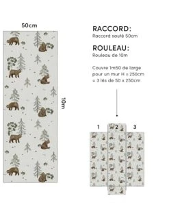 Lilipinso Papier Peint Mountain Et Bears Vert -Boutique KidKraft papier peint mountain et bears vert 4