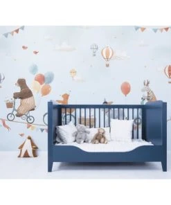 Lilipinso Papier Peint Panoramique Animaux En Papier Bleu