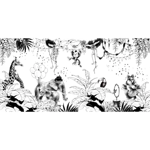 Acte Deco Papier Peint Panoramique Cirque De La Jungle - 255x250 - Noir 5 Acte Deco Papier Peint Panoramique Cirque De La Jungle - 255x250 - Noir – Image 3