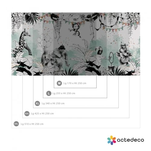 Acte Deco Papier Peint Panoramique Cirque De La Jungle - 425x250 - Multicolore 6 Acte Deco Papier Peint Panoramique Cirque De La Jungle - 425x250 - Multicolore – Image 4