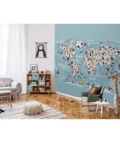 Lé Papiers De Ninon Papier Peint Panoramique En Papier Bleu Clair 336x270 -Boutique KidKraft papier peint panoramique en papier bleu clair 336x270 3