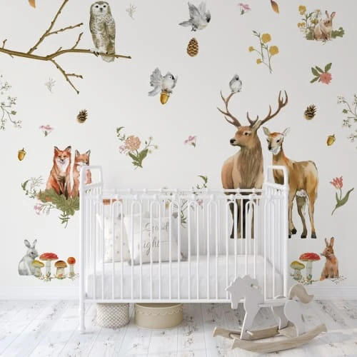 99Déco Papier Peint Panoramique Enfant Animaux Bois 240x270cm 5 99Déco Papier Peint Panoramique Enfant Animaux Bois 240x270cm – Image 3