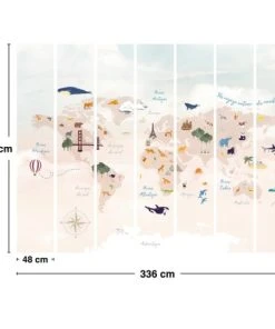 99Déco Papier Peint Panoramique Enfant Carte Monde Animaux 336x270cm -Boutique KidKraft papier peint panoramique enfant carte monde animaux 336x270cm 4
