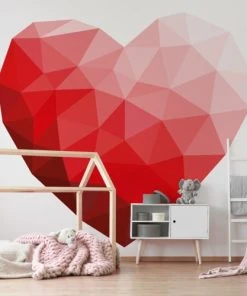 99Déco Papier Peint Panoramique Enfant Cœur Origami Rouge 240x270cm Cœur -Boutique KidKraft papier peint panoramique enfant coeur origami rouge 240x270cm coeur 2